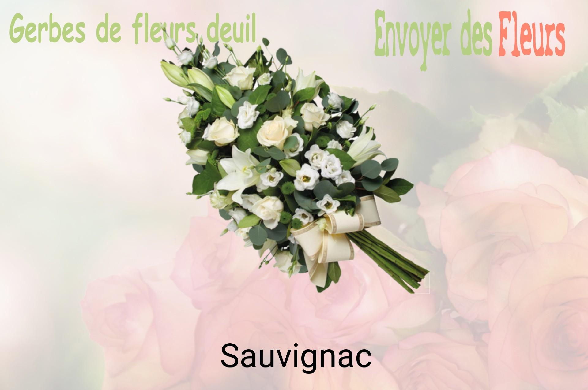 Gerbe de fleurs de deuil livrée à Sauvignac